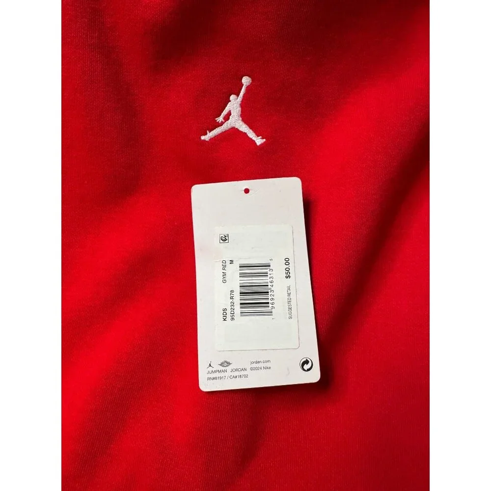 Jordan Kids Medium 10-12yr Gym Red Pullover Hoodie Pocket EUC